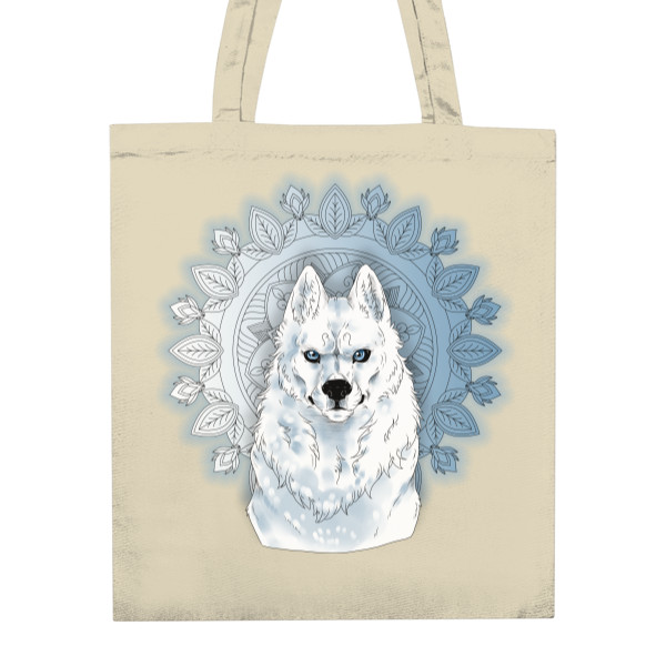 Nákupní taška unisex s potiskem frost wolf mandala taška